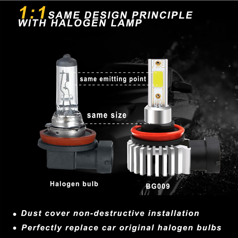 new all in one design H8 H9 H11 high power led headlight bulbs led fog light